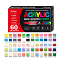 Set of straight liquid acrylic marker pens in multiple colours for art and graffiti