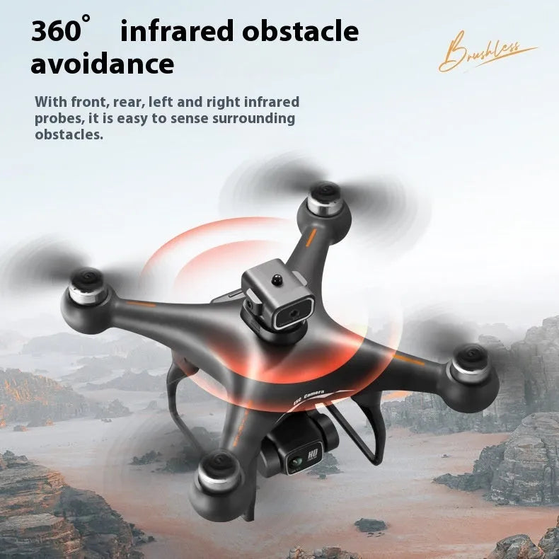 S116 brushless UAV drone with obstacle avoidance sensors and HD camera in black or white colours