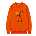 Women's printed cotton crew neck top with long sleeves in sports leisure style