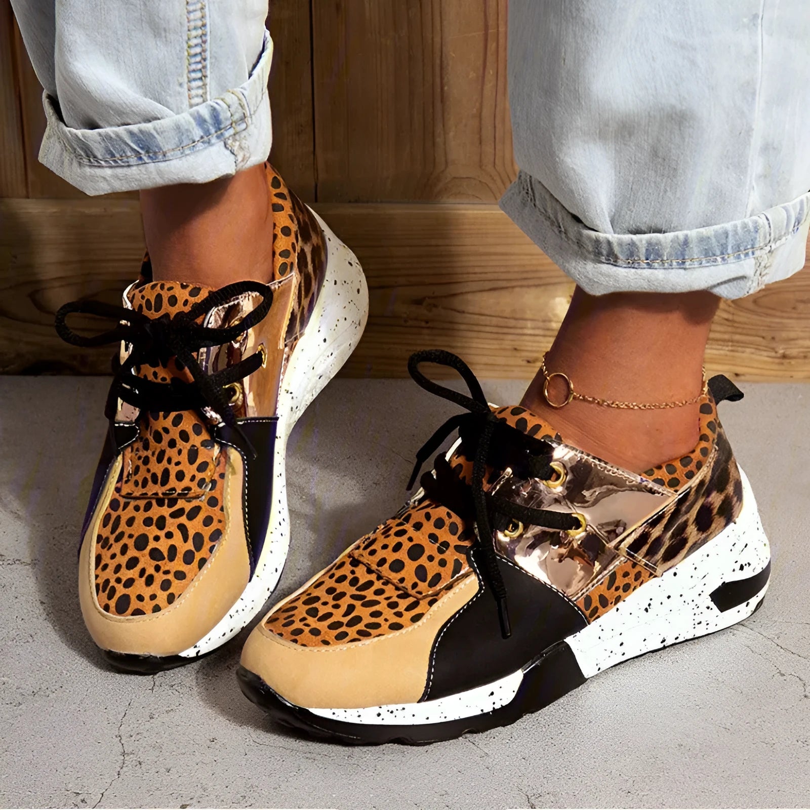 Women's casual flat sneakers with suede upper and wedge heel in multiple colour options
