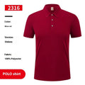 Men's short sleeve ice silk polo shirt with an advertising logo print on the chest.