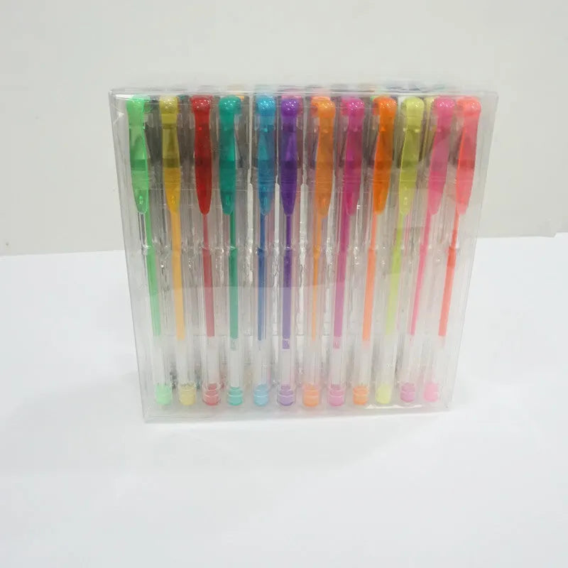100 gel pens with watercolour ink and highlighter function in plastic barrels