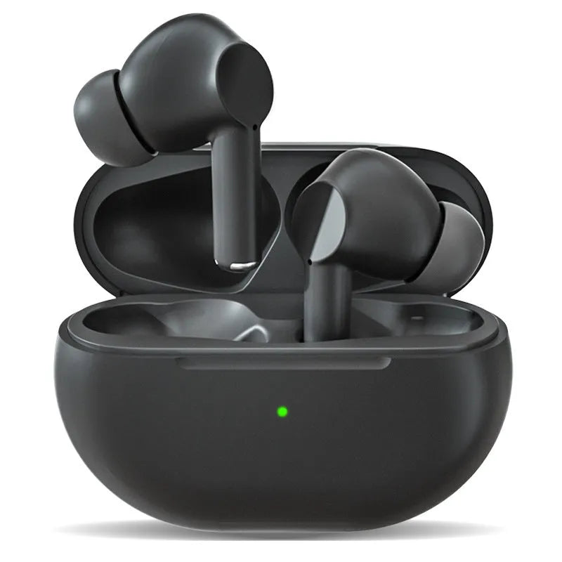 Pro4 Bluetooth wireless earbuds in black or white with a compact charging case