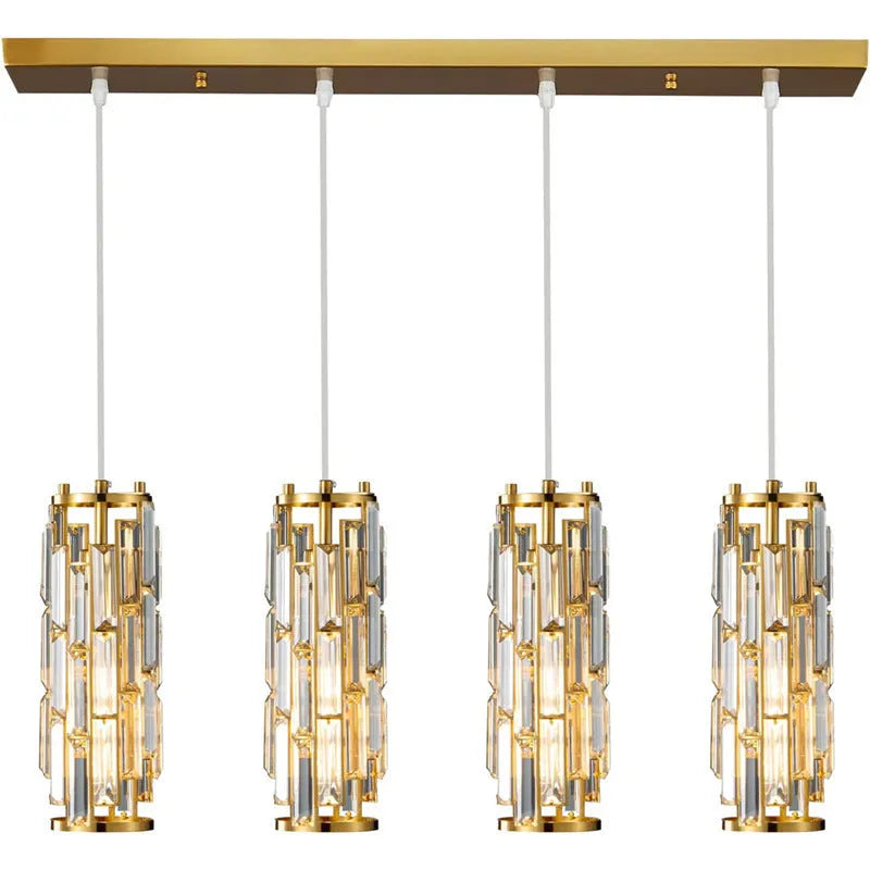 Single head industrial style crystal LED droplight pendant light in black finish.