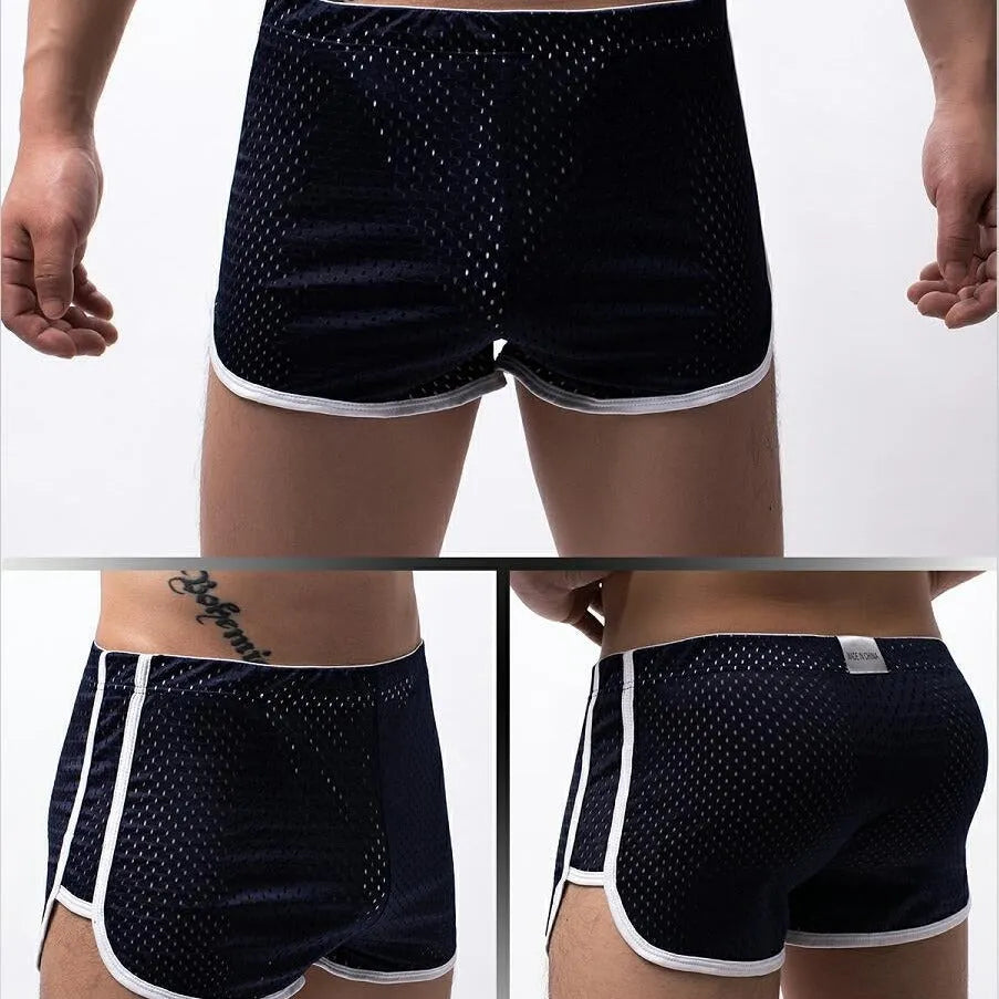 Men's cotton three-point boxer shorts in multiple colours on a mid waist