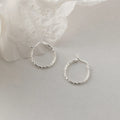 S925 silver round geometric carved ear clip pair on open cuff design for women