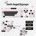 Sublimation printed cartoon pig party themed keycap set for mechanical keyboard, showing full 138-key layout.