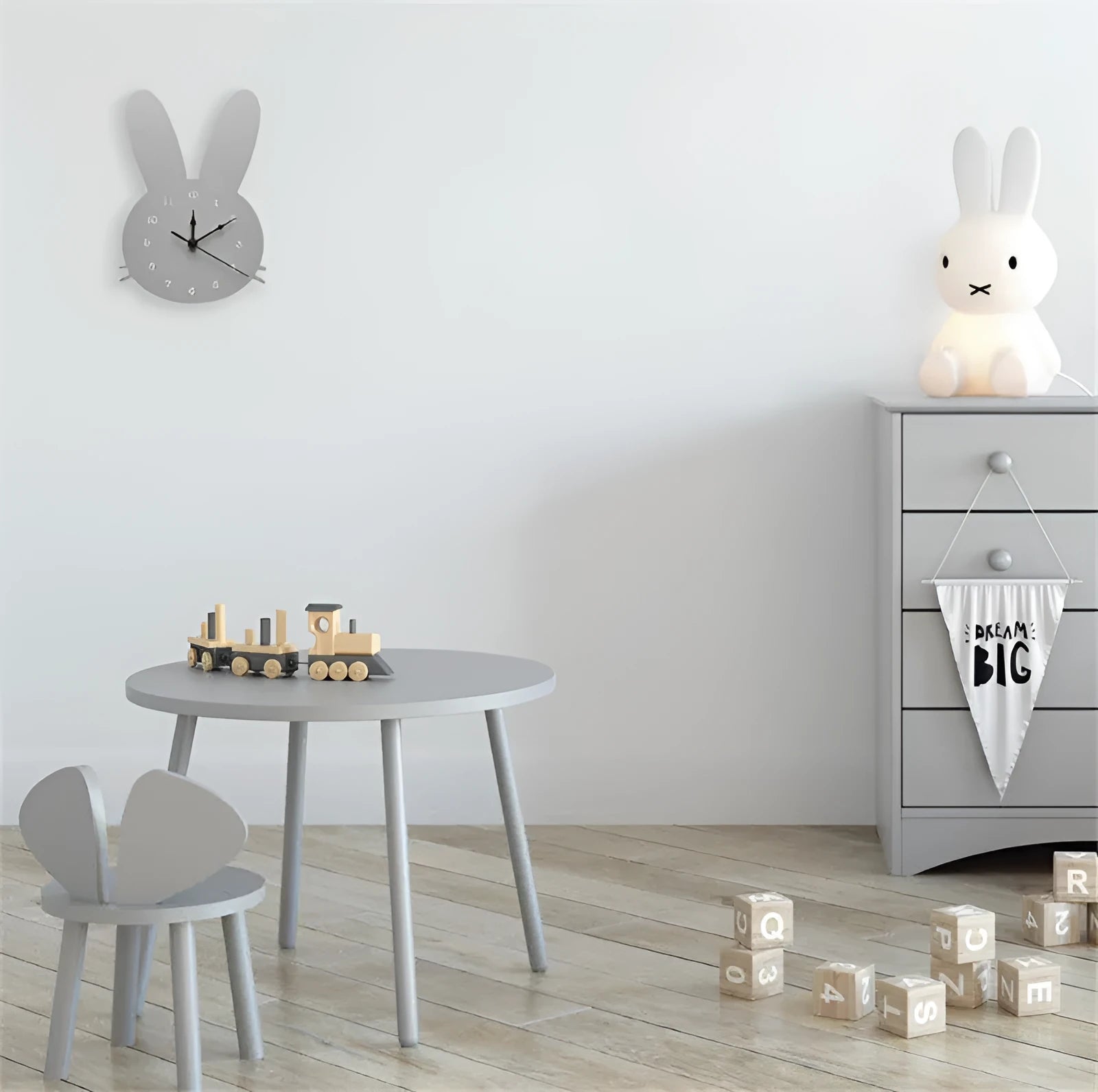 Wooden cartoon wall clock with European alien design in selected shape and colour