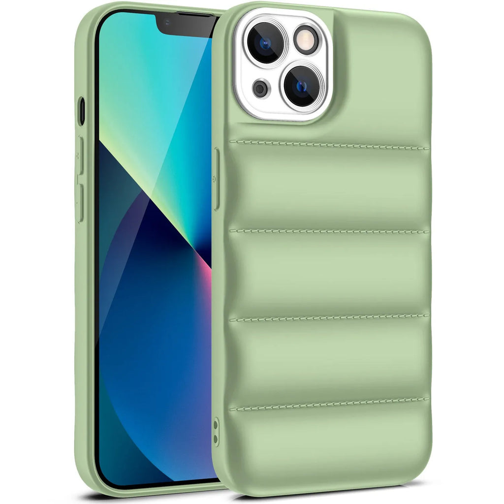 Down jacket TPU mobile phone case back cover for Apple iPhone in solid colour