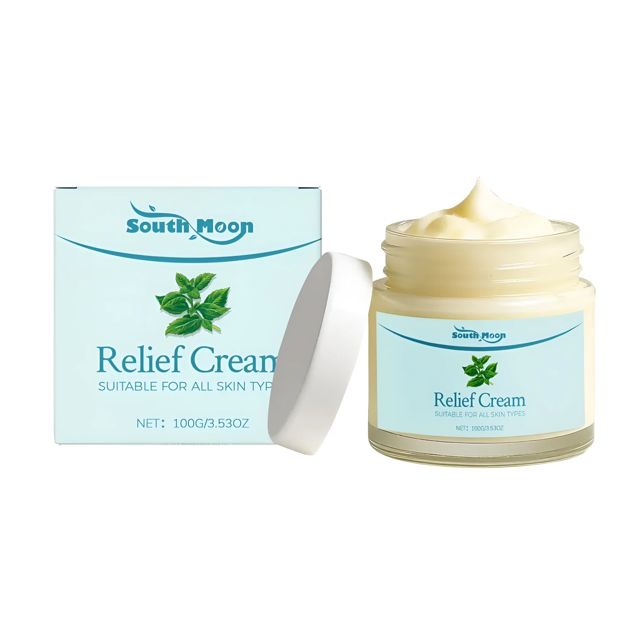 100g tube of relief cream with peppermint, shea butter and olive oil for skin moisturising.