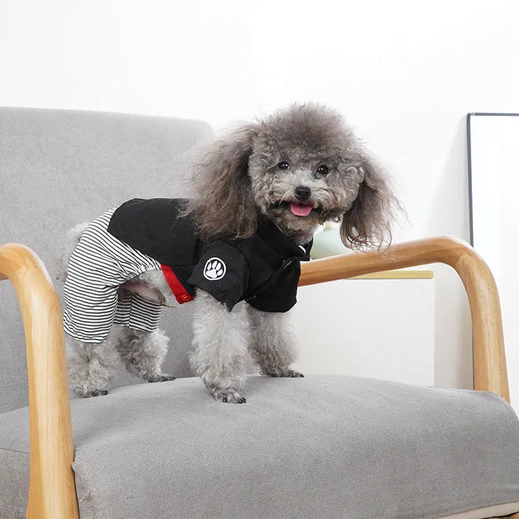 Thin cotton dog clothes for poodles in four-legged pants or skirt styles