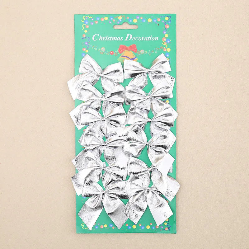 Red, gold, and silver 5 cm polyester Christmas decoration bows for gifts and tree ornaments.