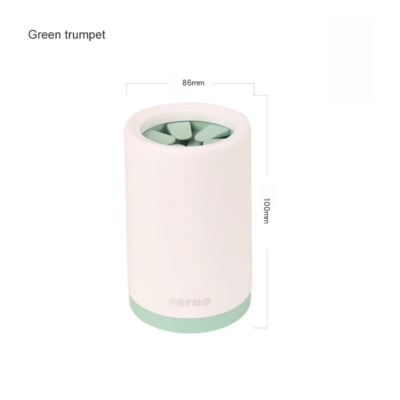 Plastic pet foot washing cup for dogs in green colour for small and large paws