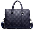 Men's business briefcase in super fiber synthetic leather with shoulder strap holding a notebook and iPad
