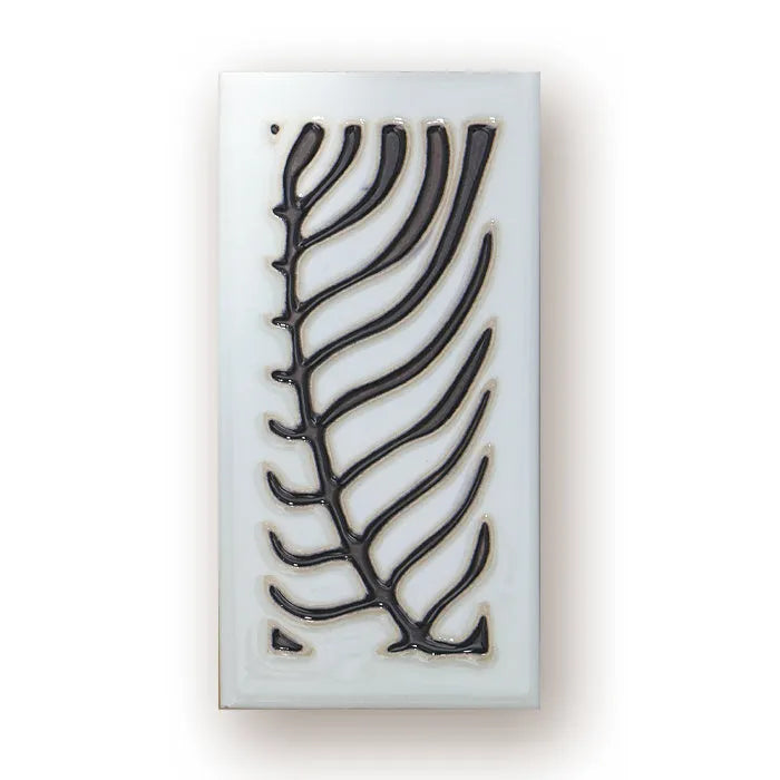 Handmade ceramic retro doorplate with enamel art decoration measuring 76mm by 152mm