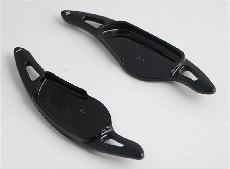 Carbon fibre pattern steering wheel paddle shifter replacement in black finish