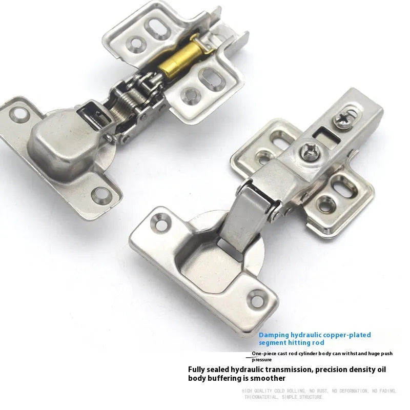 Hydraulic damping cushion hinge for cabinets and wardrobes with nickel plating finish