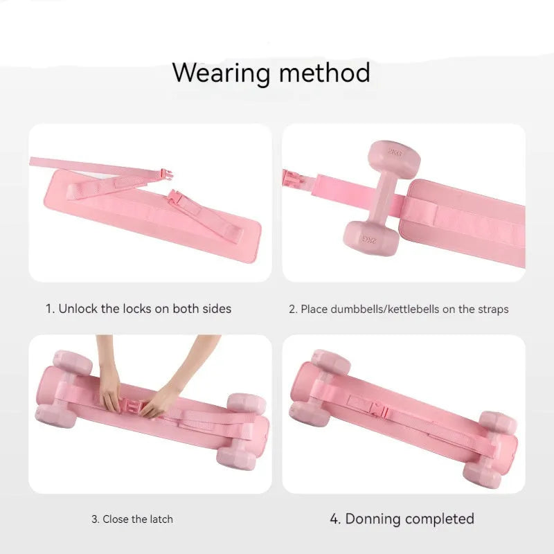 Adjustable hip bridge training belt for weight-bearing exercises with dumbbells or barbells