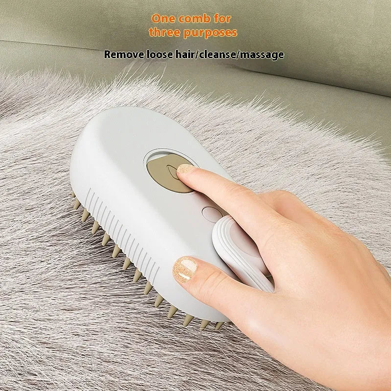 Dog grooming kit with a bottle of wash-free detangling spray and a matching ABS plastic massage comb.