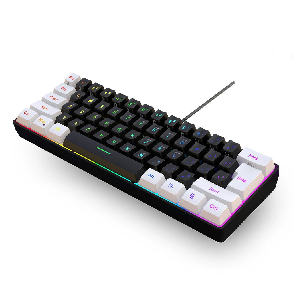 Wired 61 key membrane keyboard with USB cable in white and black colour option