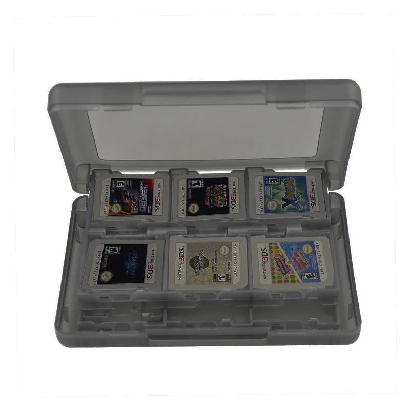 NDS and 3DS game card storage box with multiple cartridge slots in PP plastic