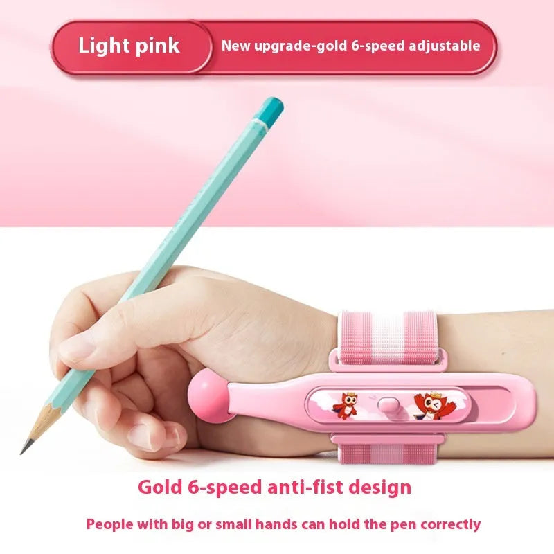 Blue anti-hook pen control corrector wrist brace with ABS nylon construction