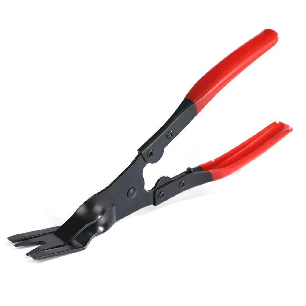 Blue steel car trim removal pliers with 235mm length and angled 32mm head