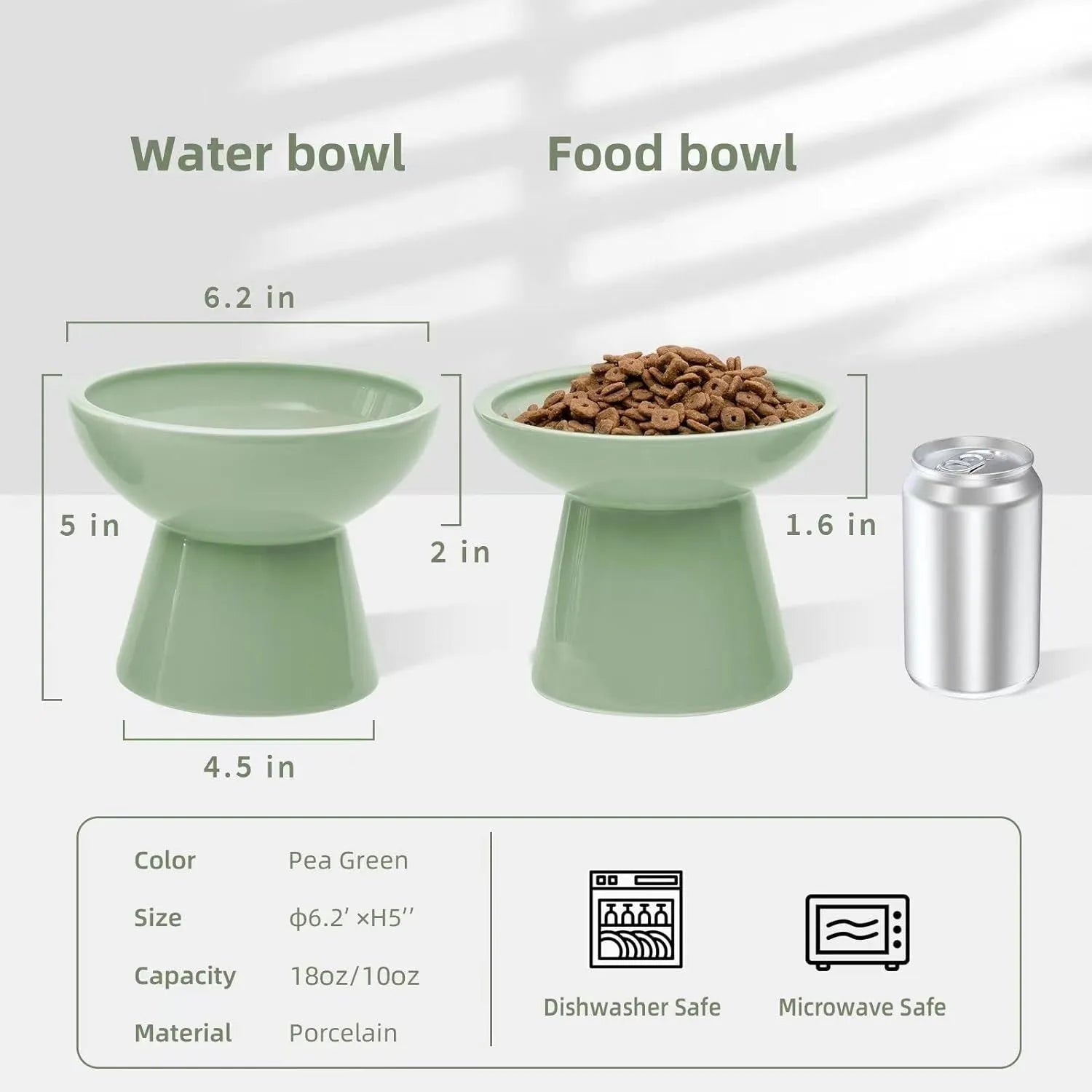 Extra wide elevated ceramic cat food bowl in blue green pink or white with shallow 16cm dish for whisker fatigue relief