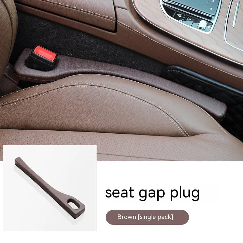 Car seat gap strips preventing items falling between vehicle seats
