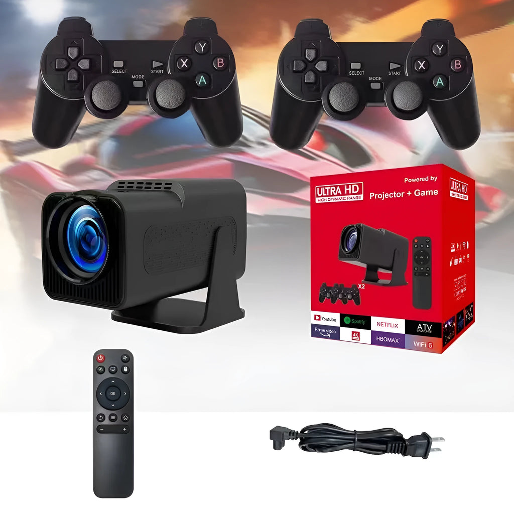 Wireless HD game machine projector for home use with gaming consoles.