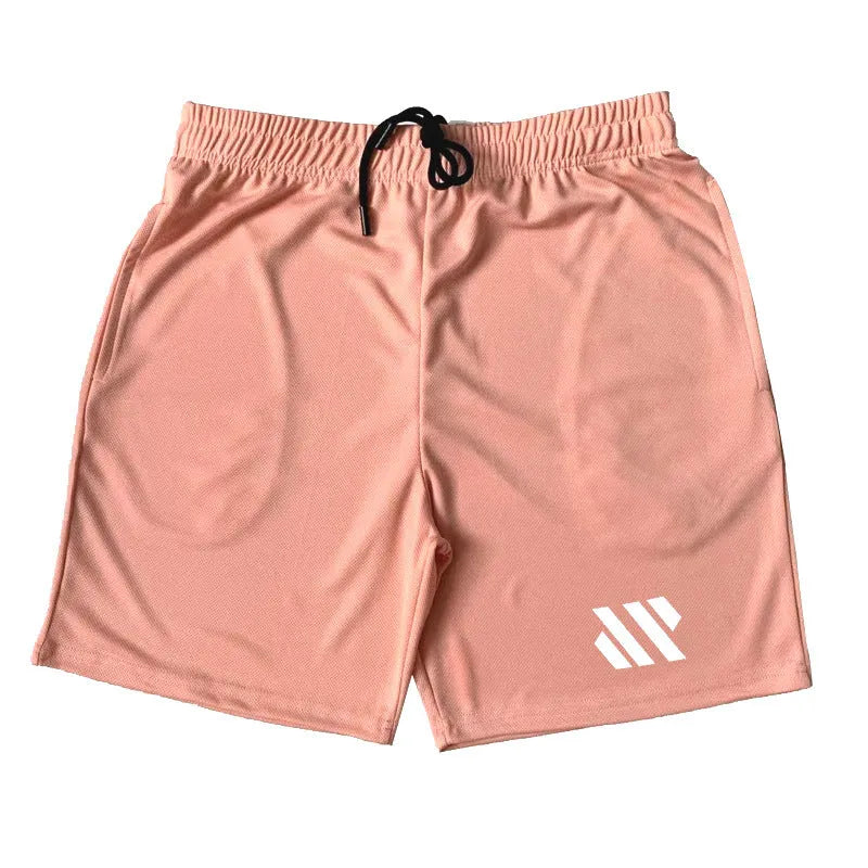 Man's loose-fit metal silk polyester sports shorts in army green colour for summer running.