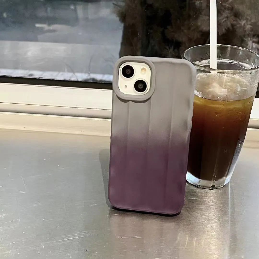 Frosted TPU gradient colour matching phone case for Apple iPhone with fall protection