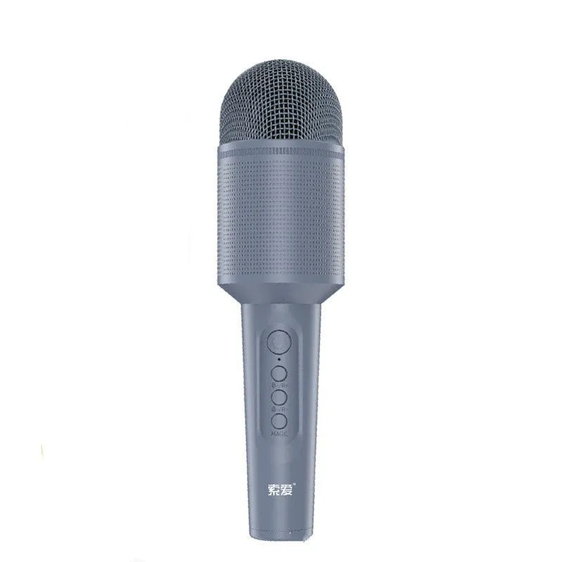Bluetooth karaoke microphone in pink, blue and green colour options with USB connectivity