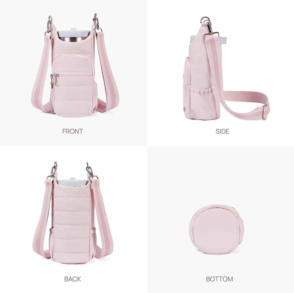 Cycling water bottle bag in cloth construction with modern design for bicycle placement