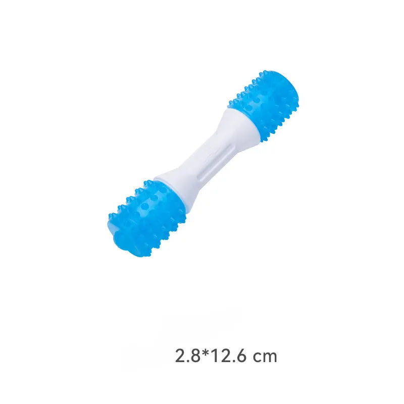 Dual-colour puppy teething chew toy made of TPR rubber for dogs aged 2-8 months