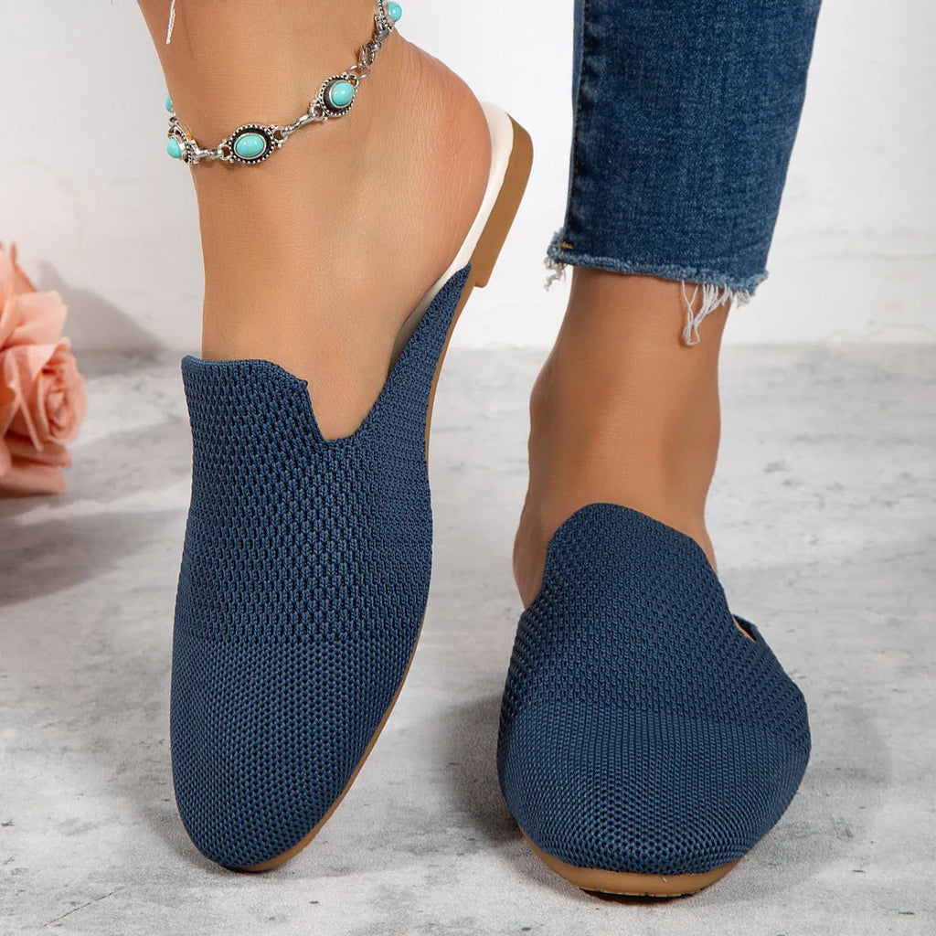 Mesh slip-on sandals in apricot colour with cloth upper and rubber sole, EU size 39 displayed