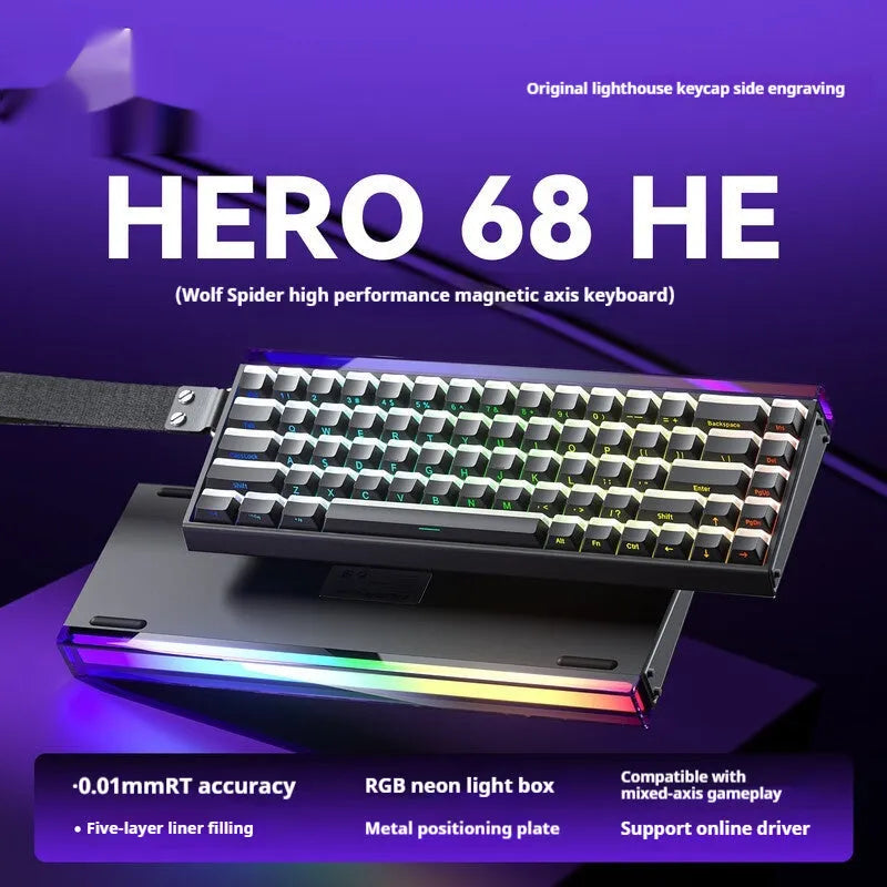 Magnetic axis mechanical keyboard with RGB lighting in various colour and style options