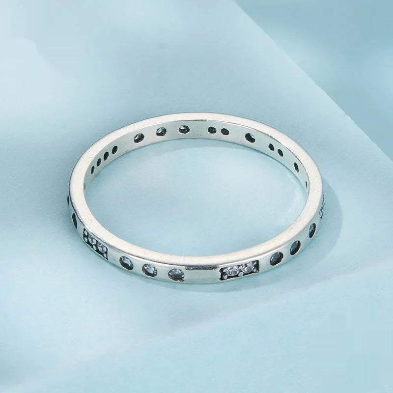 Moss Password I Love You silver ring with oxidised black finish, showing the engraved text.