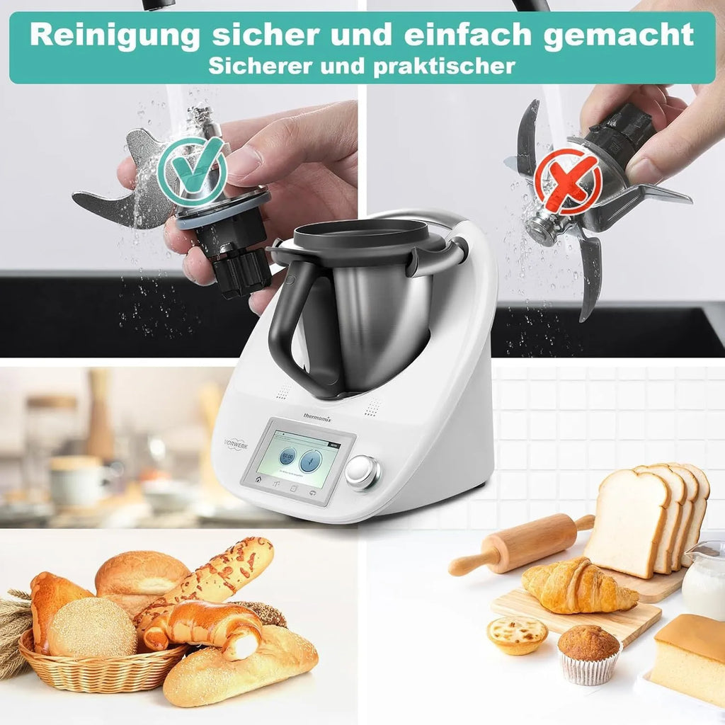 Thermomix dough knife with stainless steel handle and ceramic blade for TM5 and TM6