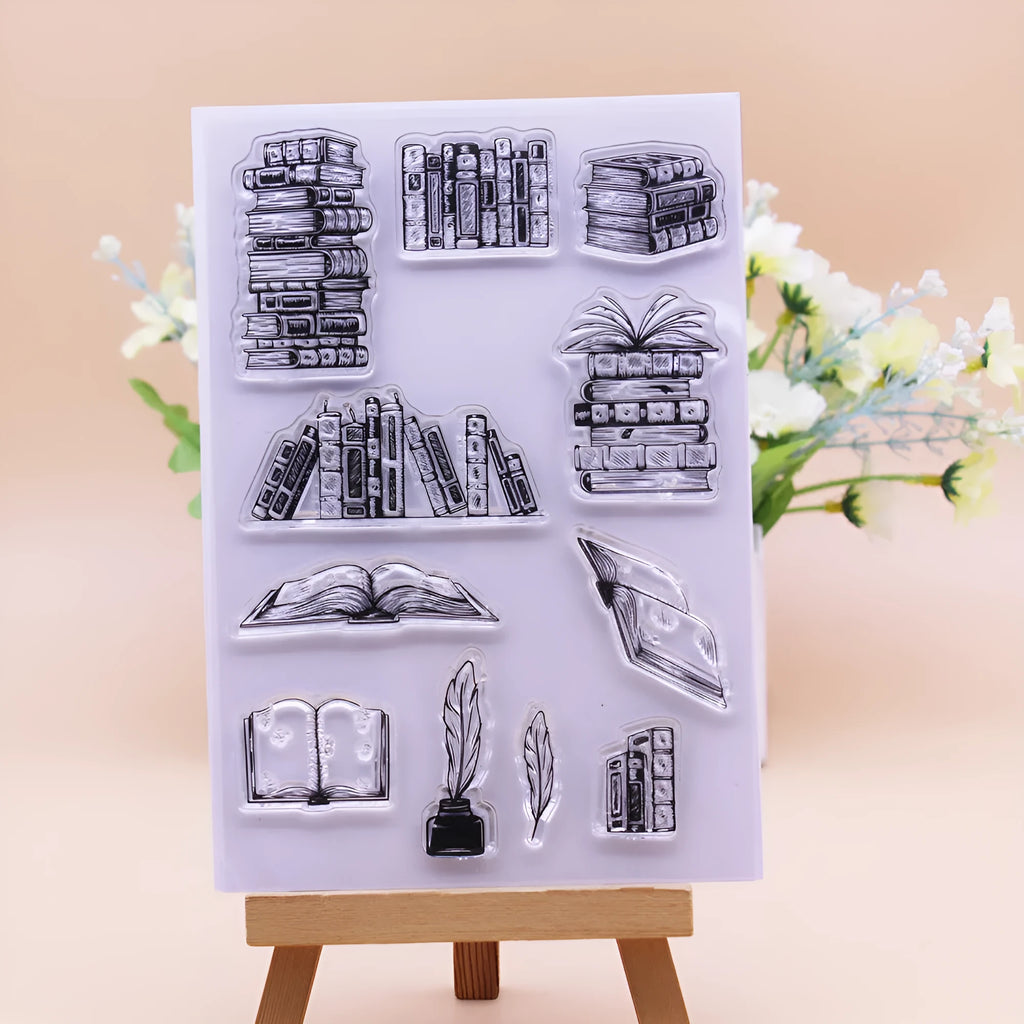 White seal pattern transparent silicone stamp measuring 11cm by 16cm for card making and crafts