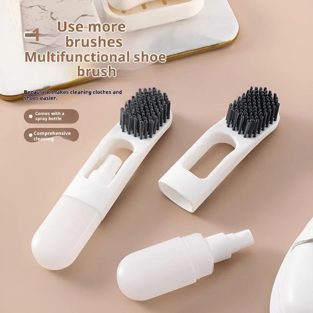 Orange portable plastic press fluid brush for shoe cleaning and decontamination