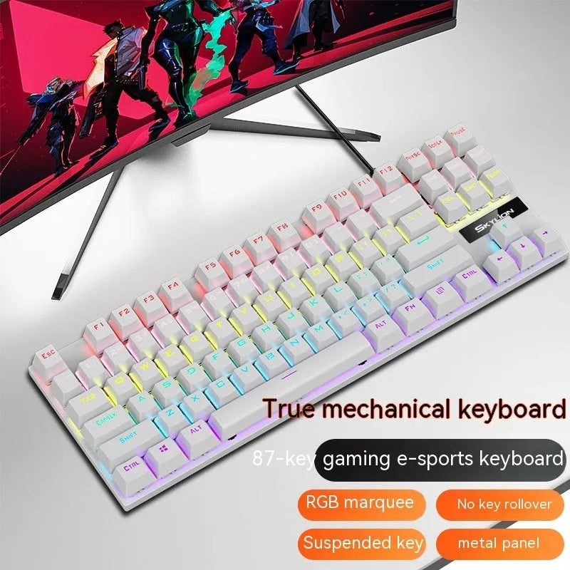 K87 mechanical gaming keyboard with metal case and choice of green or red switches