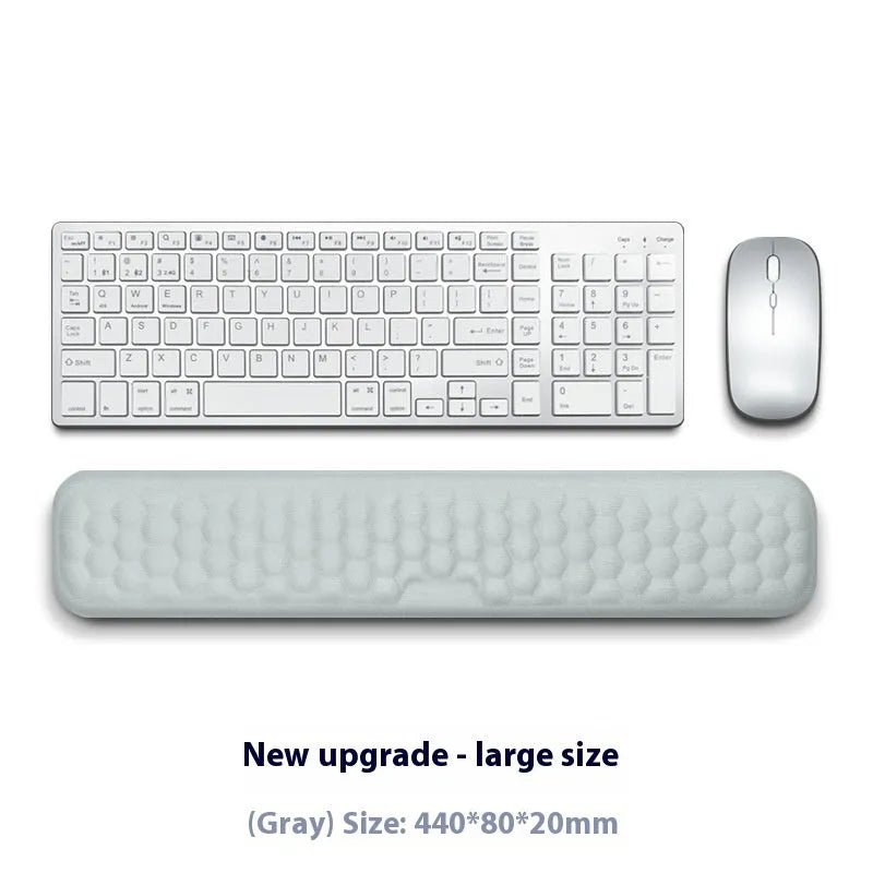 Memory cotton wrist pad for computer use in black or grey with cloth or leather options