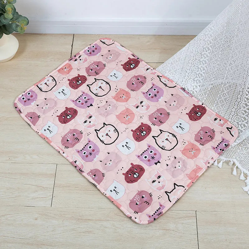 Reusable washable pet urine pad with animal pattern and waterproof gasket construction