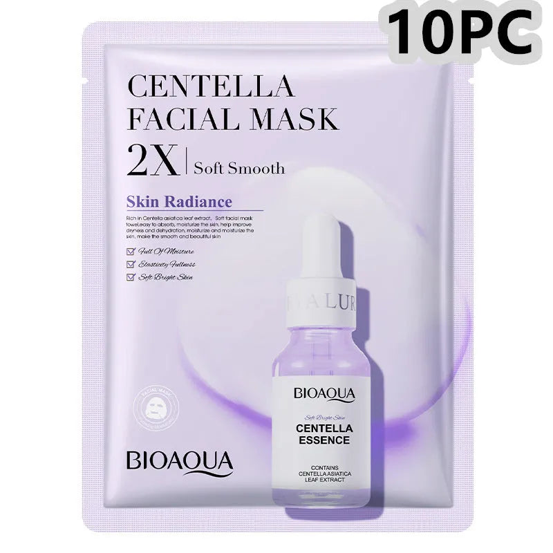 Single 30g collagen and hyaluronic acid gel sheet facial mask on a blue background.