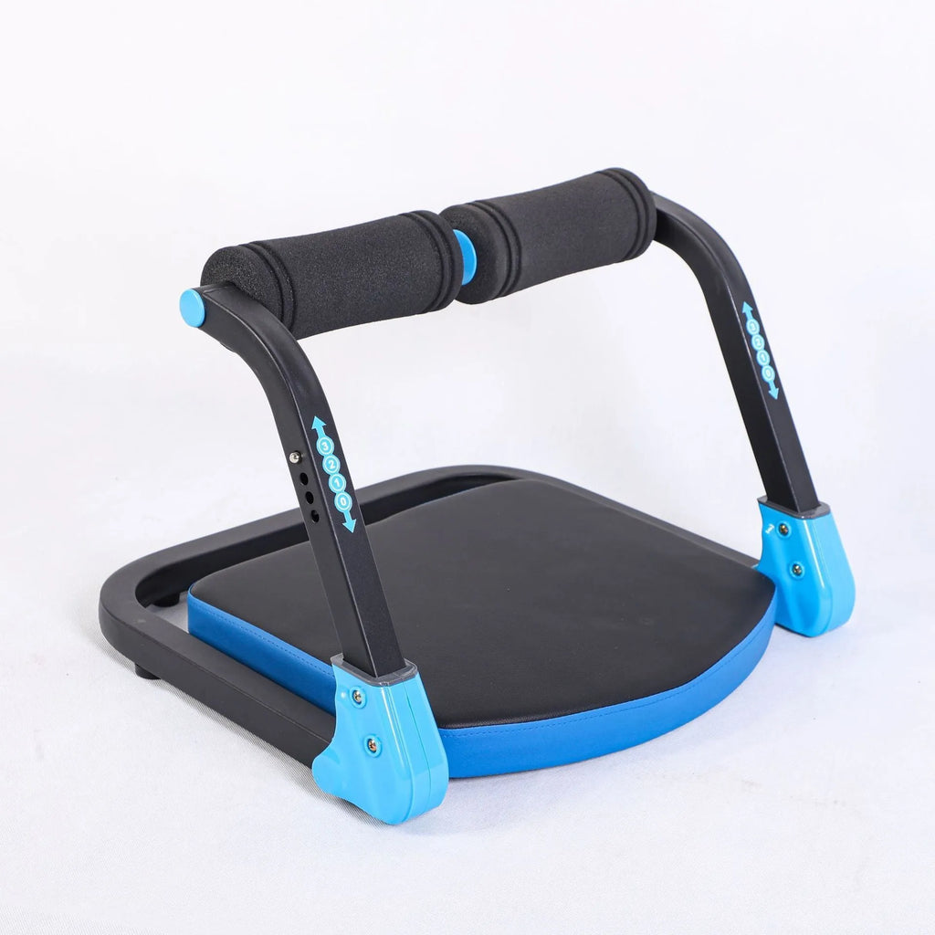 Compact red or sky blue abdominal fitness device for core training and body shaping