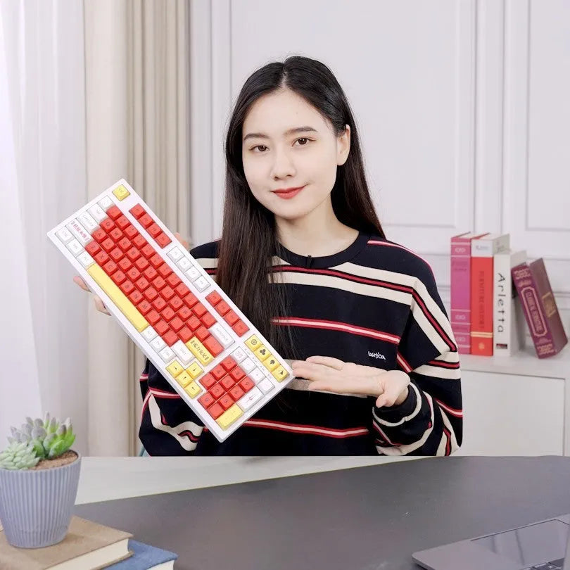 Boy and girl colour matching PBT sublimation keycap set for mechanical keyboards