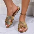 Fashion pattern solid colour flat slide sandals with artificial PU upper and rubber sole, summer casual beach slippers