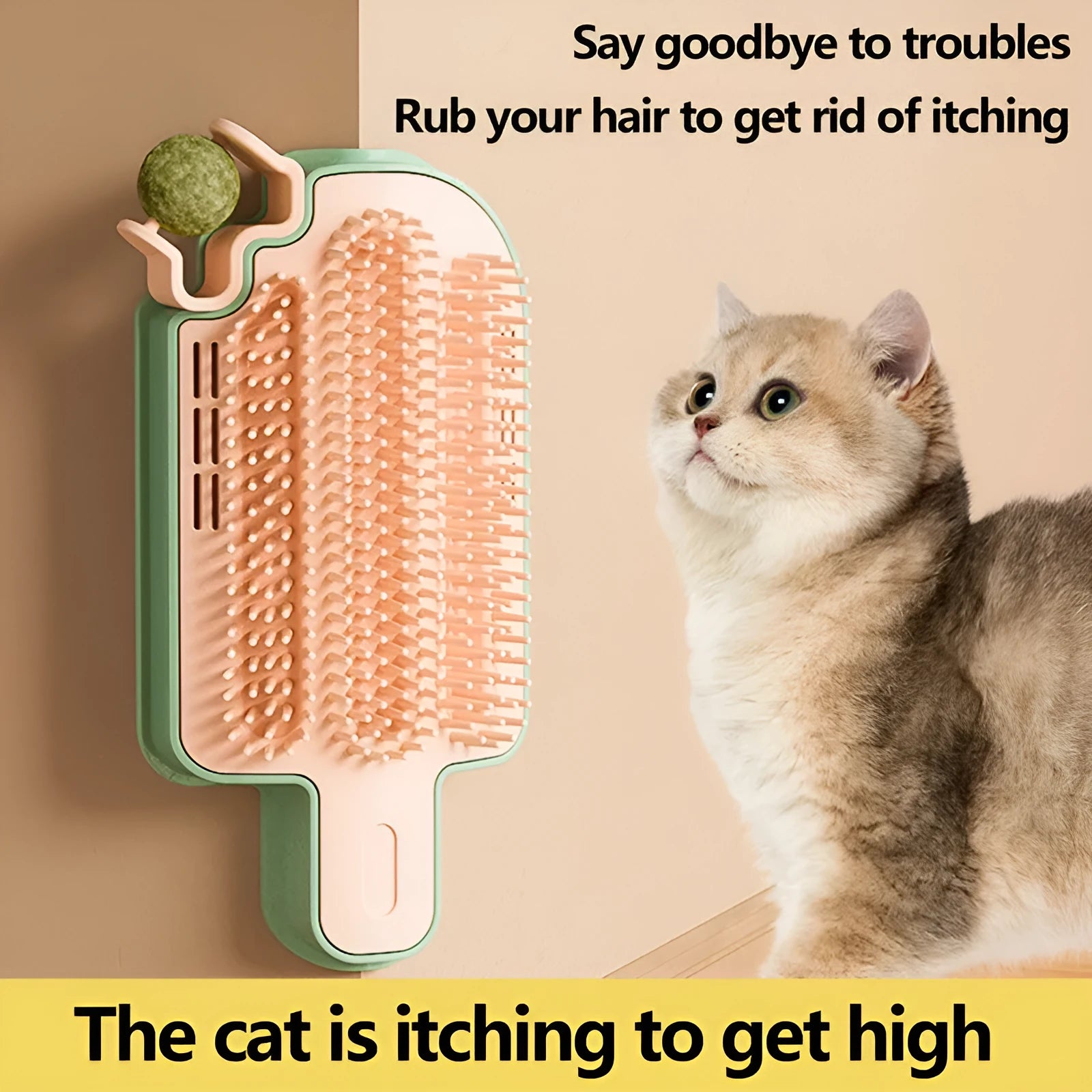 Ice cream cone shaped cat scratching post with textured surface for grooming and scratching