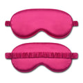 Reversible silk-like sleep eyeshade shown in multiple colour options including sky blue, wine red, and black.